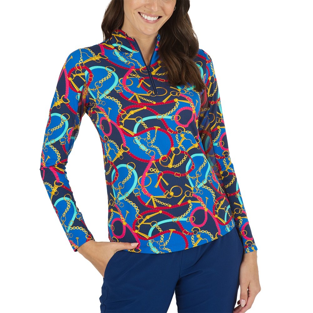 ibkul long sleeve zip mock neck