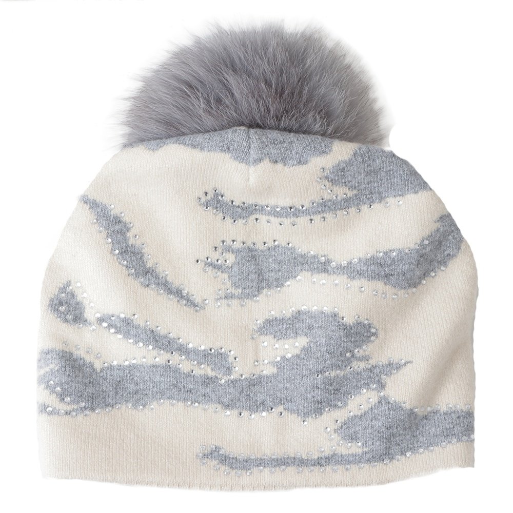 Peter Glenn Camo Knit Hat with Real Fur Pom (Girls') Peter Glenn