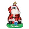 Old World Christmas Snowboarding Santa Ornament