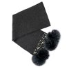 Peter Glenn Pearl Scarf with Real Fur Pom (Women's)