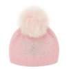 Peter Glenn Sparkle Snowflake Hat with Fur Pom (Girls')