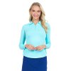 Ibkul Adjustable Long Sleeve Zip Polo Shirt (Women's)