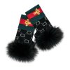 Peter Glenn Bee Emblem Fingerless Glove with Real Fur (Women's)