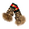 Peter Glenn Animal Print Fingerless Glove with Real Fur (Women's)