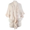 Peter Glenn Knit Ruffles Wrap with Real Fox Fur