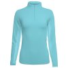 Ibkul  Solid Long Sleeve 1/4-Zip Mock Neck Shirt (Women's)